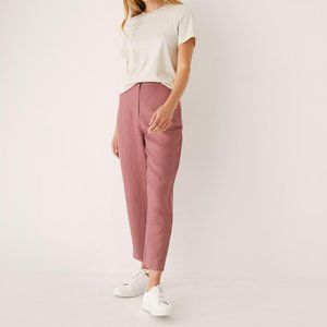 Frank & Oak The Linen Amelia Barrel Pant in Dark Pink